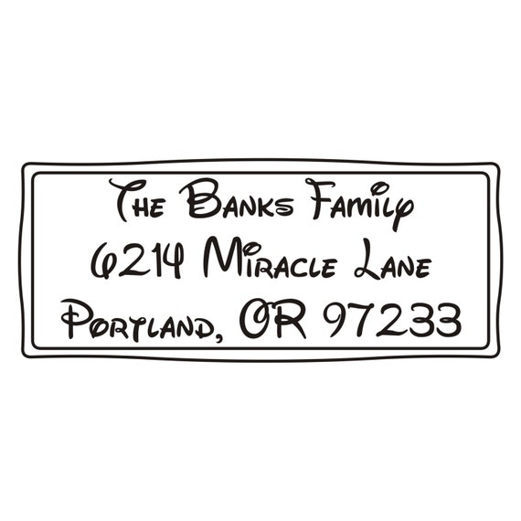 Address Stamp Disney Font Bordered Self Inking Address Stamp