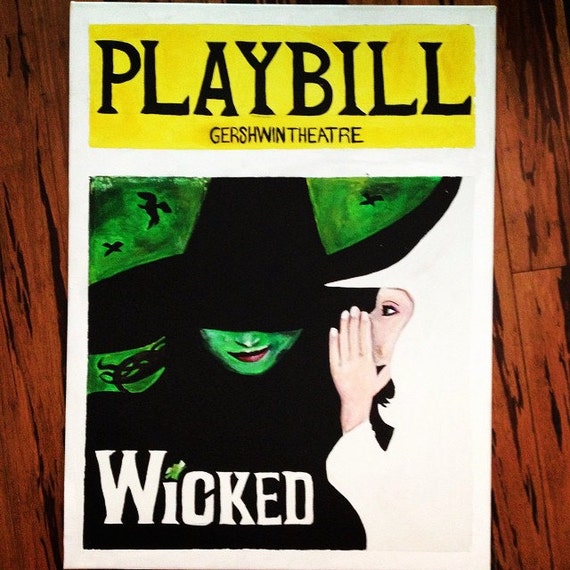 Items similar to Hand-painted Wicked Playbill 18x24 on Etsy