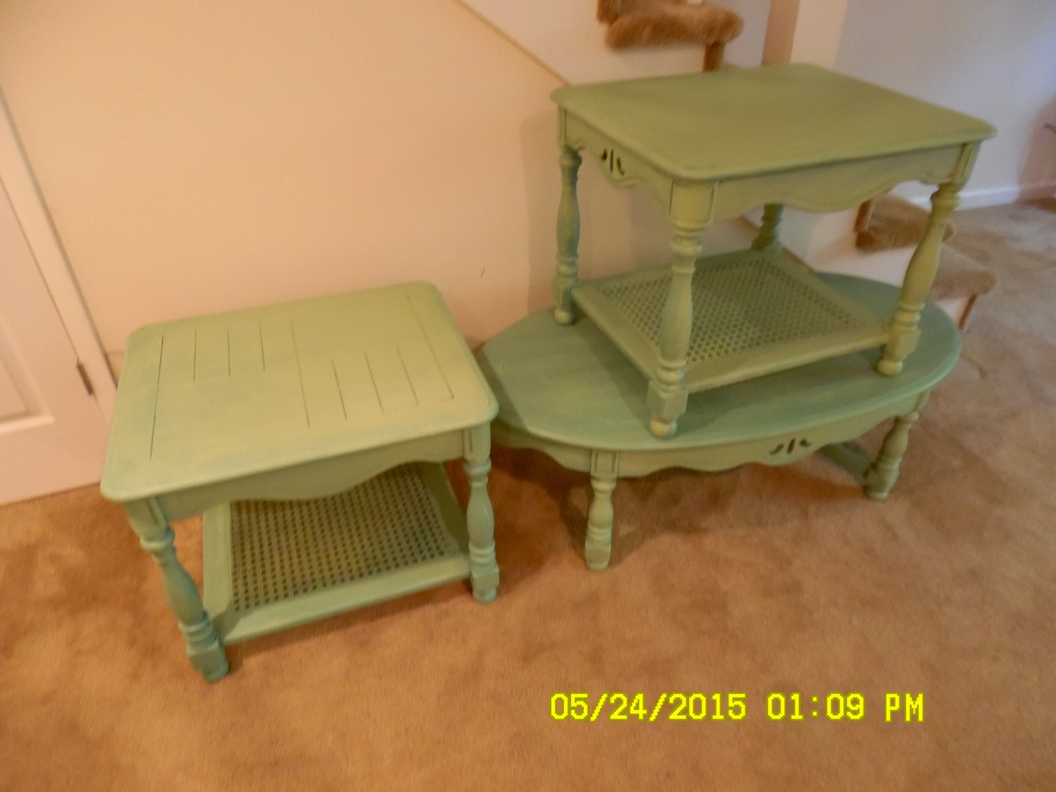 Vintage Shabby Chic Coffee Table and End Table Set of 3. Haute Juice