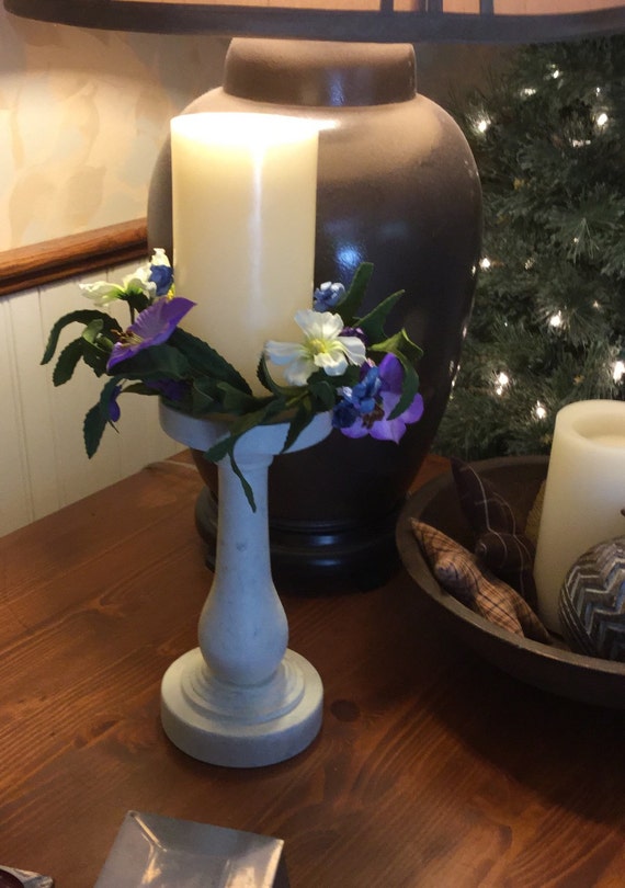 Shabby Chic Vintage Candle Holder by ByeByBirdieDesigns on Etsy