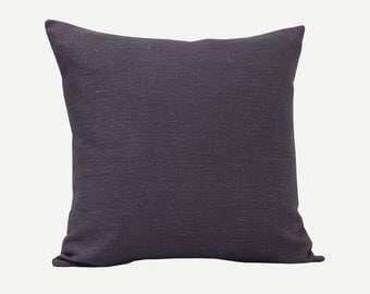 Dark Grey Natural Linen Pillow Cover, 18” x 18”