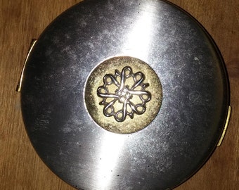 Vintage Avon Compact Silver Gold Metal Intact