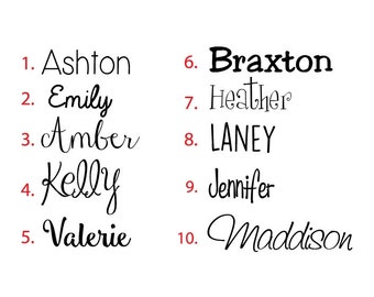 Single Vinyl Name Decal - Small