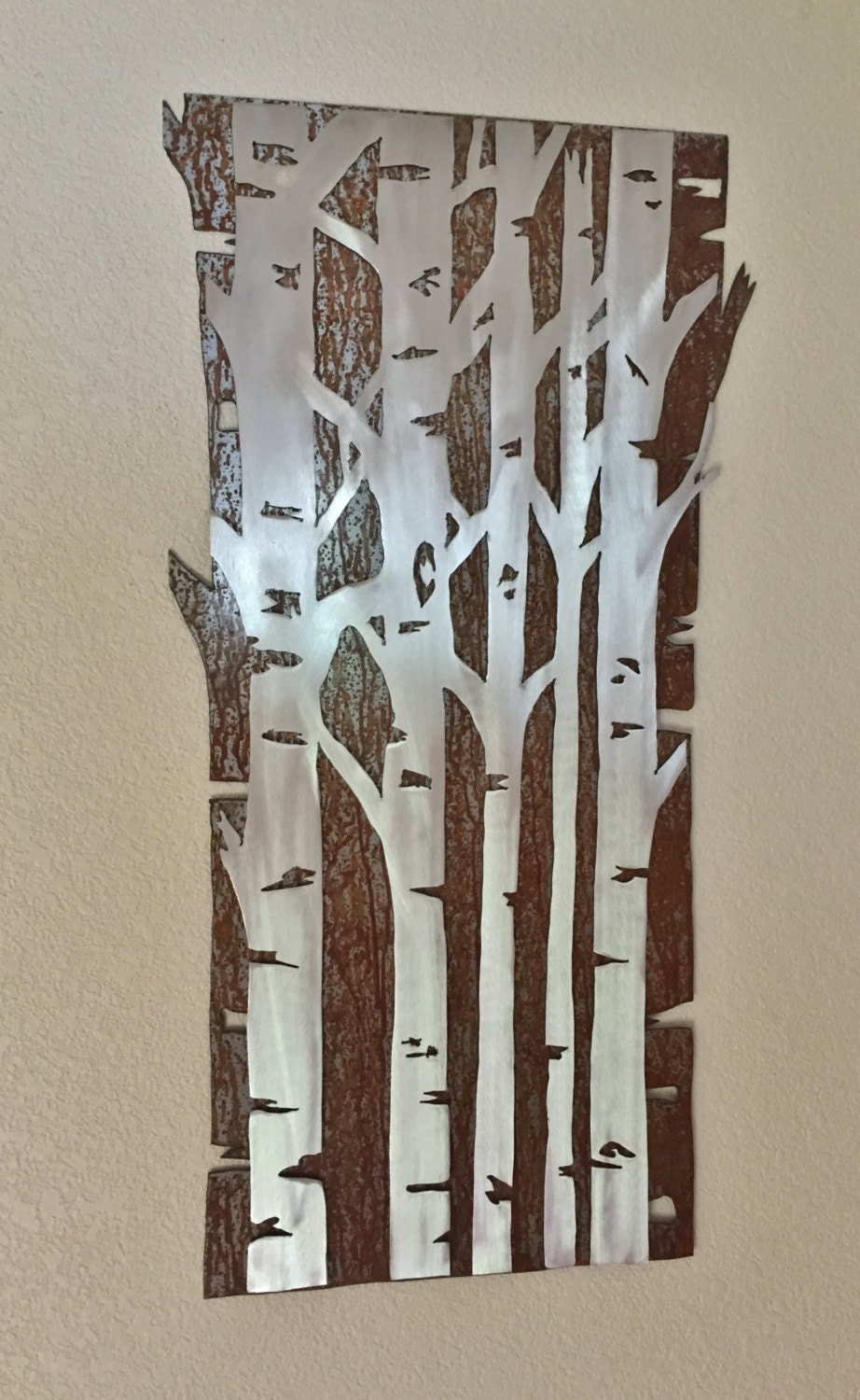 ASPEN TREE FOREST Metal wall art Hand by BearMountainMetalArt