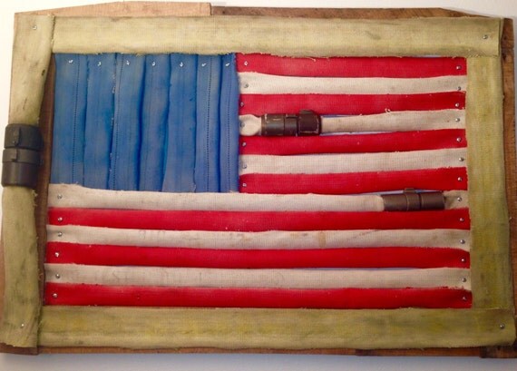 Items similar to Fire Hose American Flag on Etsy