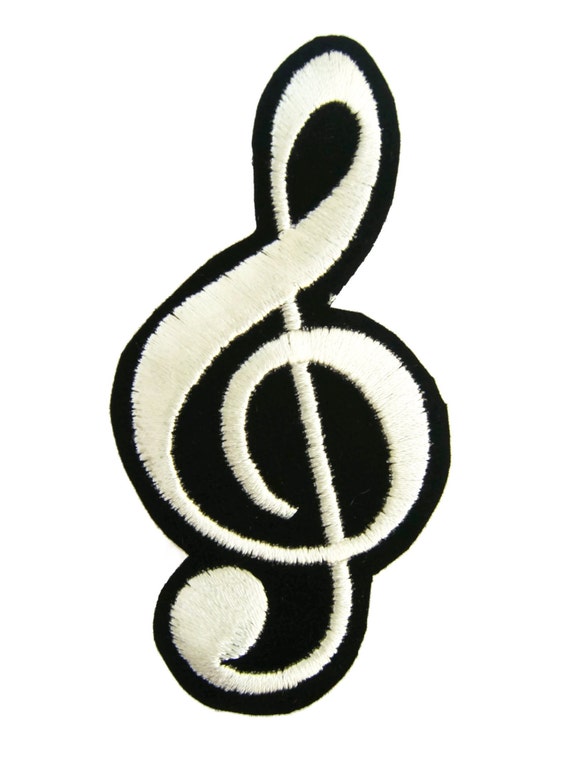 G-clef Music Note Symbol Embroidered Applique Iron on Patch