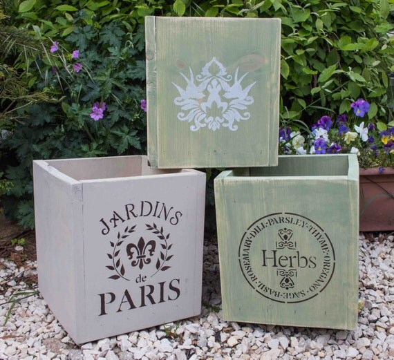 large square shabby chic style planter flower pot plant pot large square shabby chic style planter flower pot plant pot