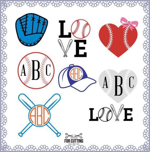 Download BASEBALL cut Files .svg / .eps / .dxf MONOGRAM baseball