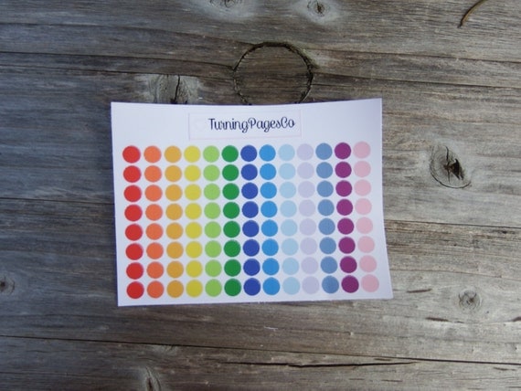 Small Rainbow Circle Planner Stickers