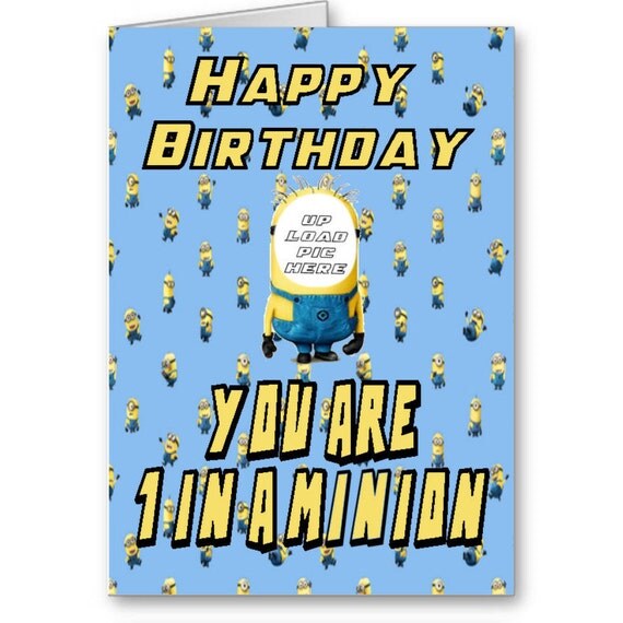 Minions Face In The Hole Happy Birthday Card