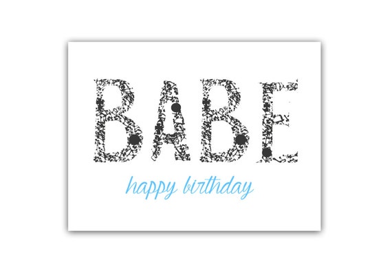 Babe Happy Birthday Birthday Card Greeting Cards 