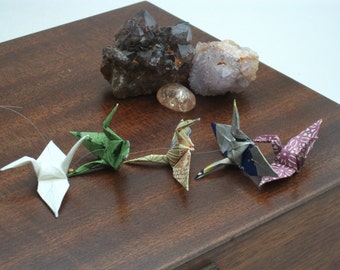 Origami crane mobile handing / 5 Multi coloured cranes / No. 3893