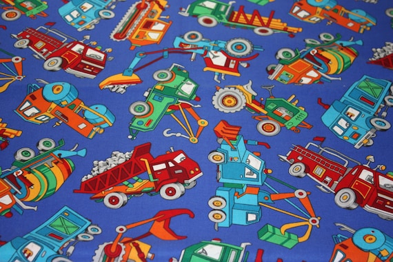 New construction truck fabric juvenile boy truck fabric