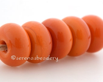 Lampwork Spacer Glass 5 SUNSET Glossy & Matte Donut Rondelle Beads
