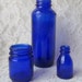 Vintage Vicks VapoRub Bottles & Bromo Seltzer in Cobalt Blue Glass Collection of Three