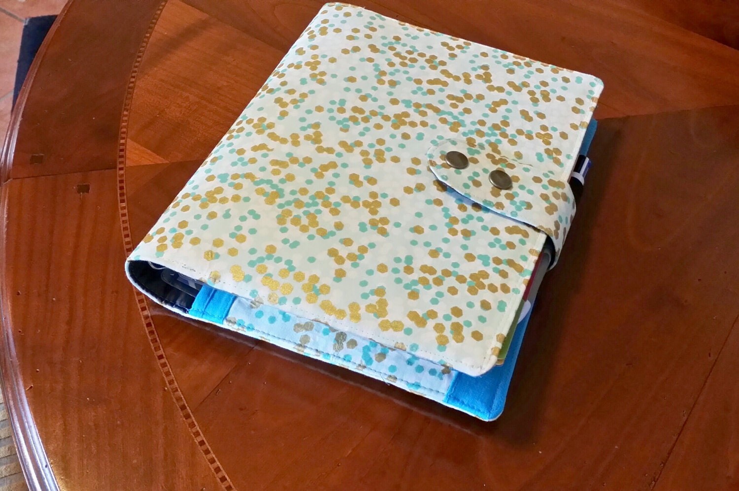 Gold mint planner cover 17 pocket Erin Condren by italiacraft