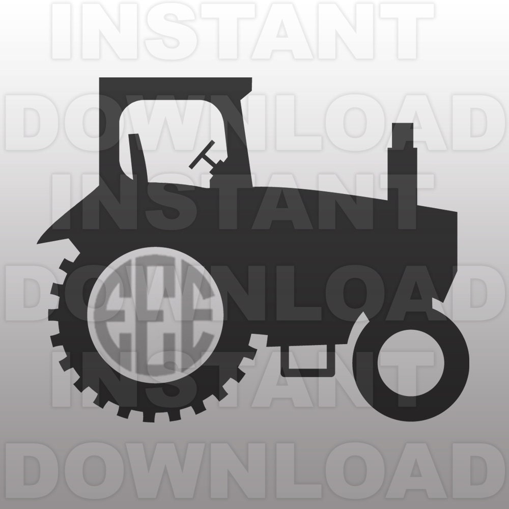 Download Farm Tractor Monogram SVG File Cutting Template-Vector Clip