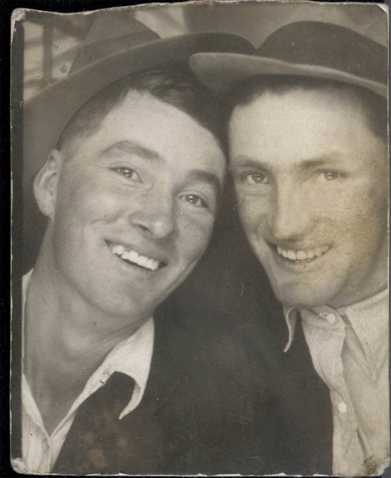 vintage photo Young Men Arlie &amp; Ray Pendleton Oregon Rodeo Round Up Photo Booth - il_570xN.776523489_n72x