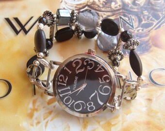 Interchangeable Bracelet Watch Band with Watch Face, Beaded Watch, Double Interchangeable Watch Band With Face Included