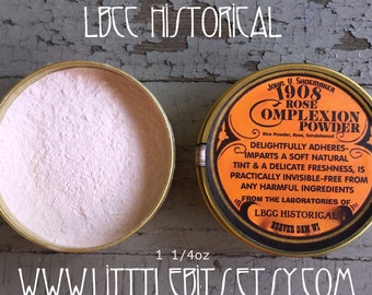1908 Rose Complexion Powder- Lovely Original Victorian Recipe Rice Powder