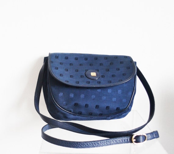 vintage Guy Laroche Paris monogram bag blue shoulder bag