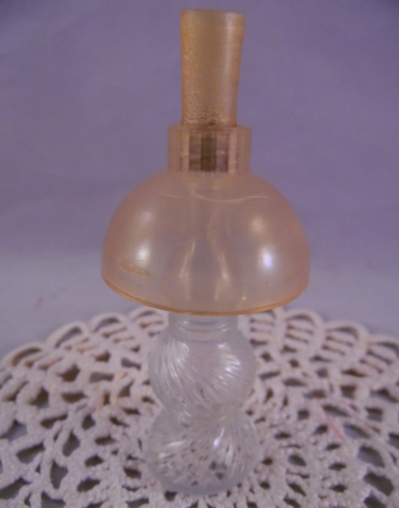 Vintage Lamp Perfume Bottle with Clear Shade and Chimney Top