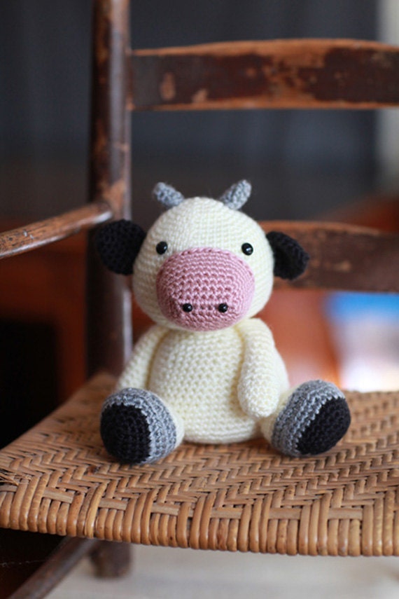 Little Cow Plush Toy Stuffed Farm Animal Crochet Baby Gift