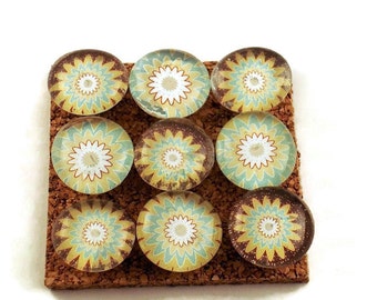 Cork Board Pins Decorative Push Pins Thumb Tacks in Cocoa Mint (P32)