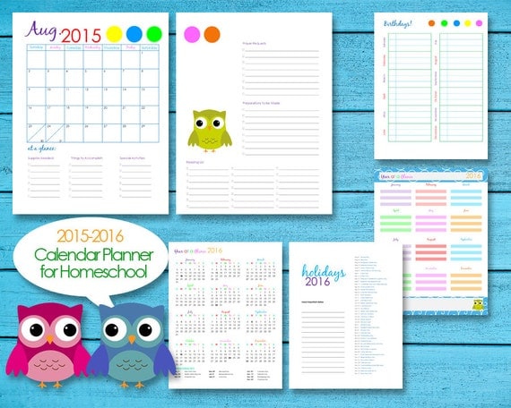 Items Similar To 2016 Homeschool Teacher Planner Calendar