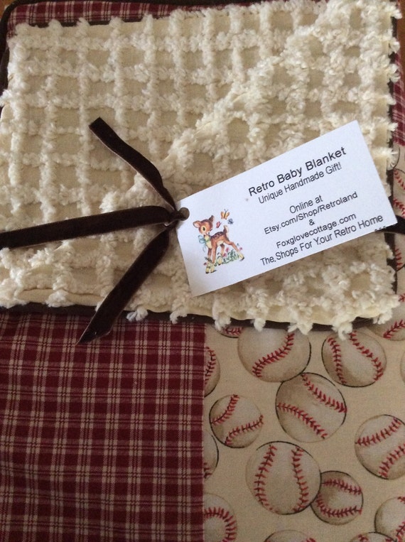 Baseball Baby Blanket by Retroland on Etsy