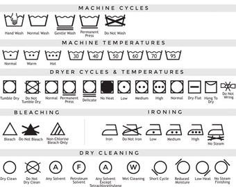 Care label clip art laundry symbols clipart - textile care laundry icons washing drying dry clean bleach washing guide commercial use