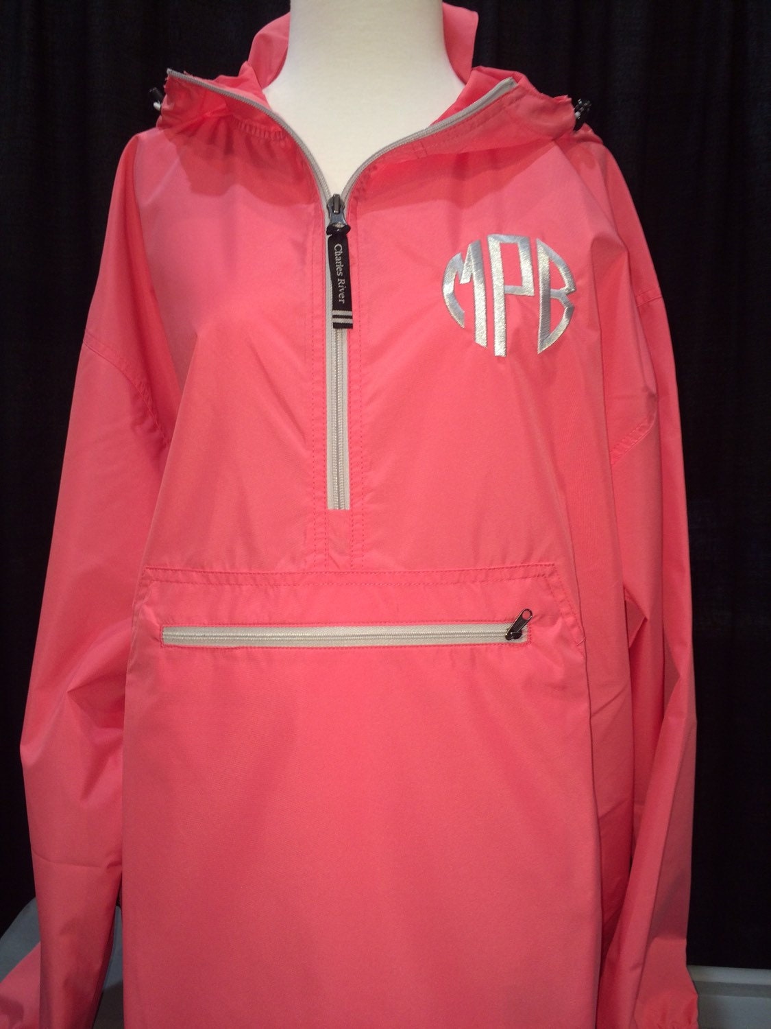 Monogrammed preppy rain jacket/pullover