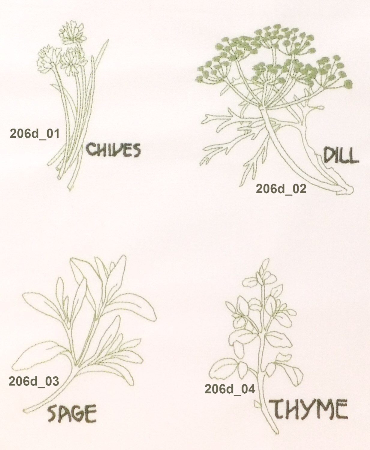 Herbs Machine Embroidery Designs 206d