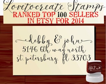 Calligraphy Handwriting Script Custom Return Address Stamp - Personalized SELF INKING Wedding Stationery Stamper - Style 1159C
