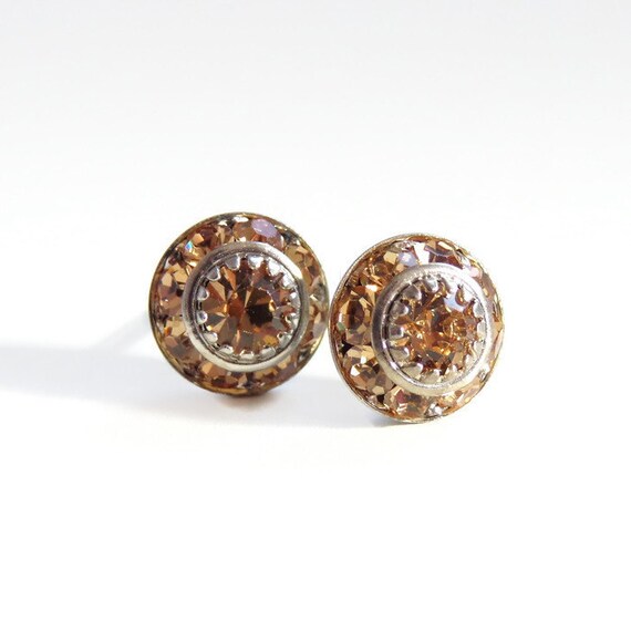 Topaz crystal stud earrings November birthstone earrings