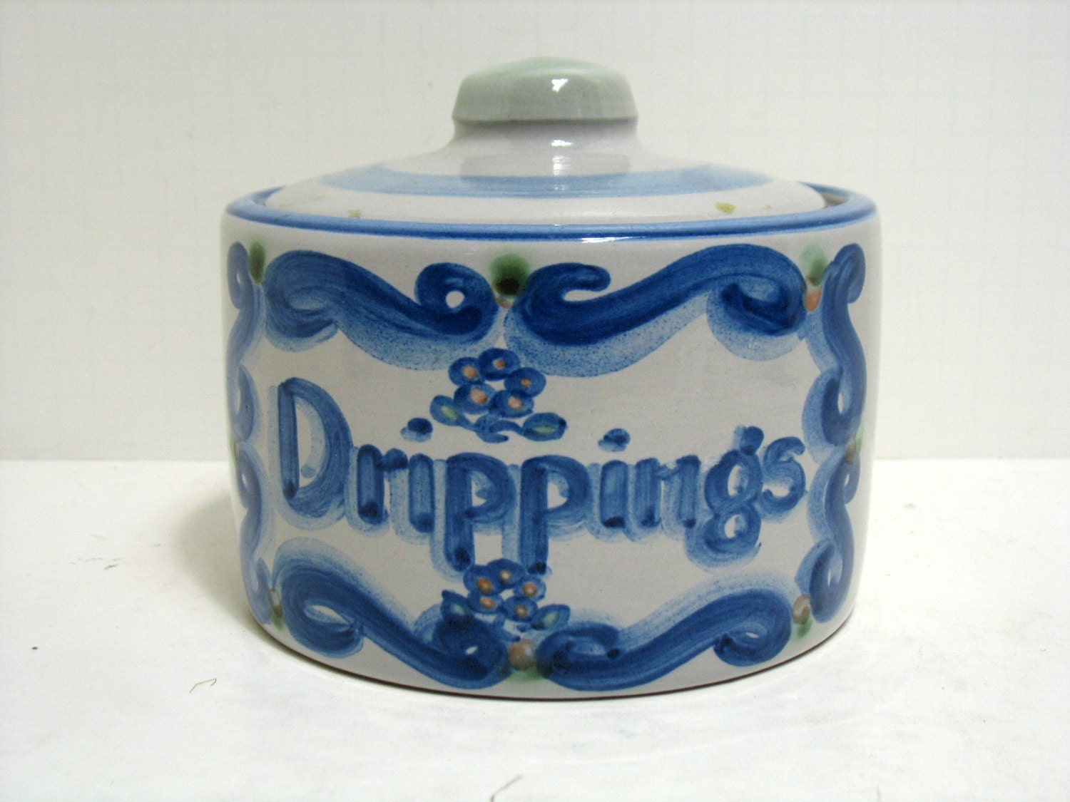 Vintage M.A. Hadley Drippings Jar Grease Jar Pottery Country