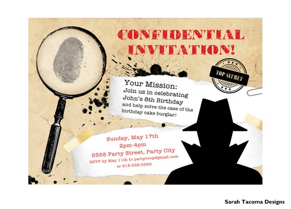 Secret Agent Party Invitations Free 3