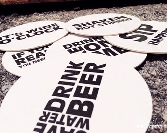 Assorted SNARKY - Letterpress Coasters (Set of 6)