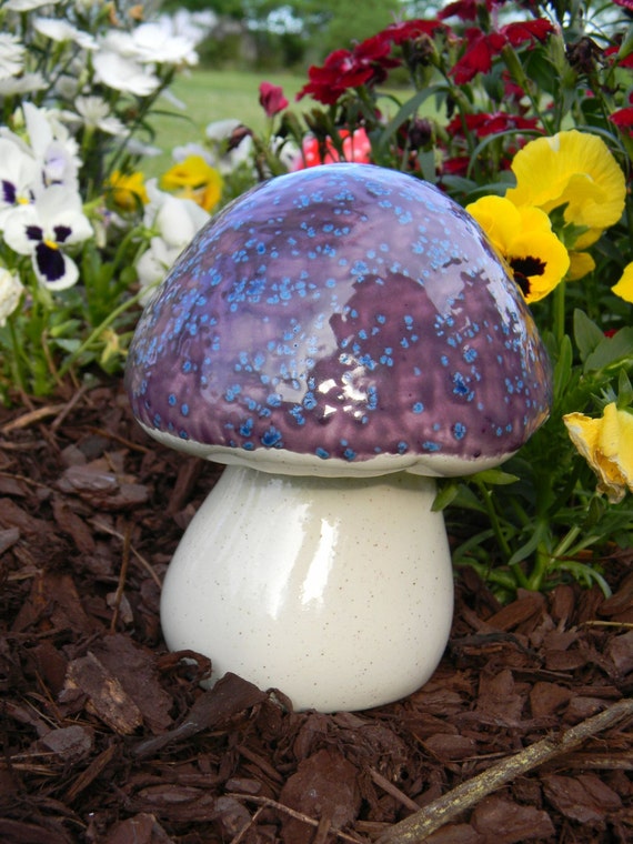 Ceramic MUSHROOM Statue Fairy garden Ceramic pottery Wild