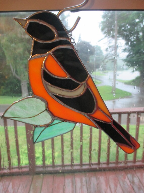 Stained Glass Baltimore Oriole Suncatcher