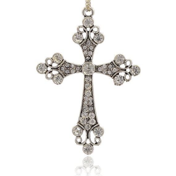 Rhinestone Cross Clear Sold Individually PND110