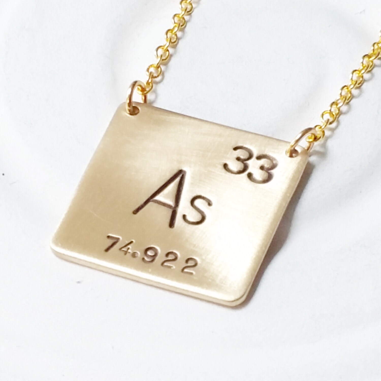 Periodic Table Element Necklace Hand Stamped Jewelry