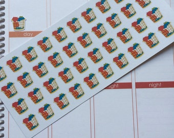 Planner Stickers 40 Small Laundry Basket Stickers Fits Erin Condren Planner Day Planner Stickers