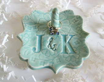 Couples custom ring dish,bride to be gift, ring holder, engagement gift for her, Bridal shower gift, Couple Engagement gift,