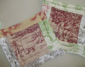Toile Pot Holder Set of 2 Toile de Jouy French Country