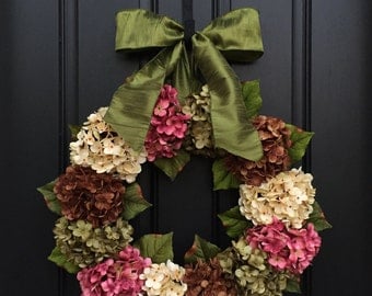 Wreaths, Wreath, Summer Wreaths, Summer Hydrangea Wreath, New Design 2015 Twoinspireyou, Decorative Wreaths, Designer Wreaths, Door Wreaths