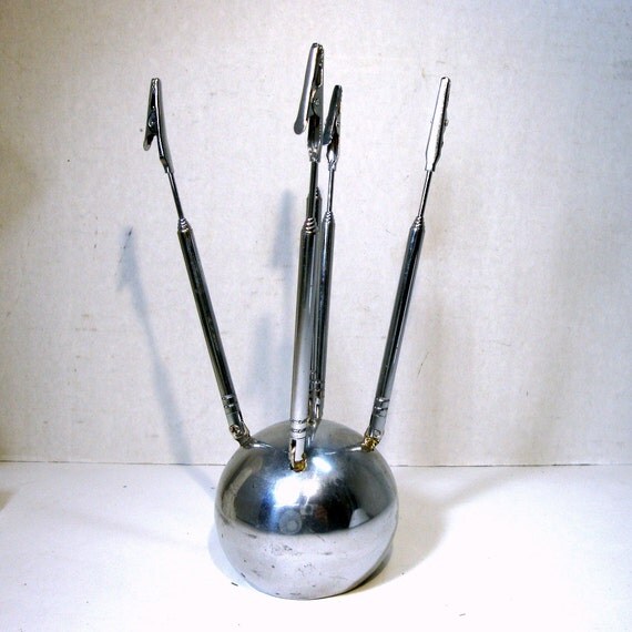 Sputnik Chrome Ball Paperweight with Telescoping Arms Mid