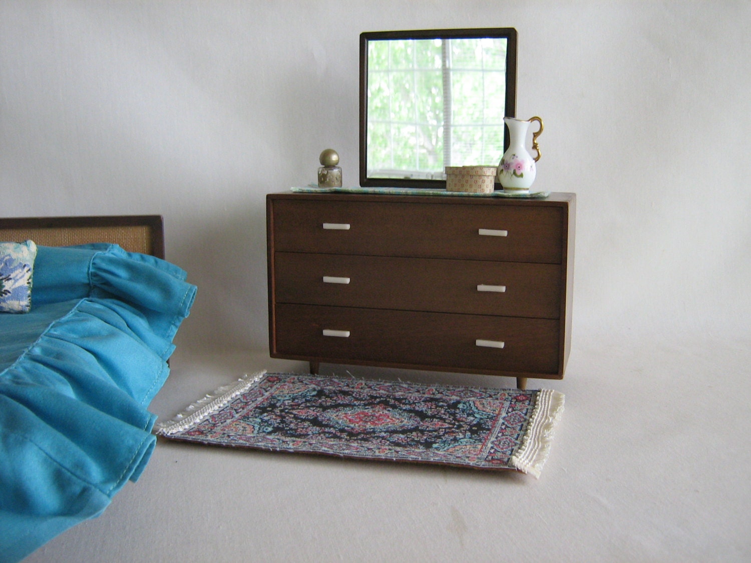 Vintage 1958 Mattel Modern Danish Dresser Doll Furniture for