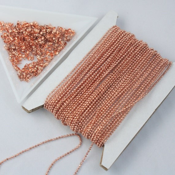 Copper Ball Chain Bulk 10 ft. spool of FACET micro ball chain