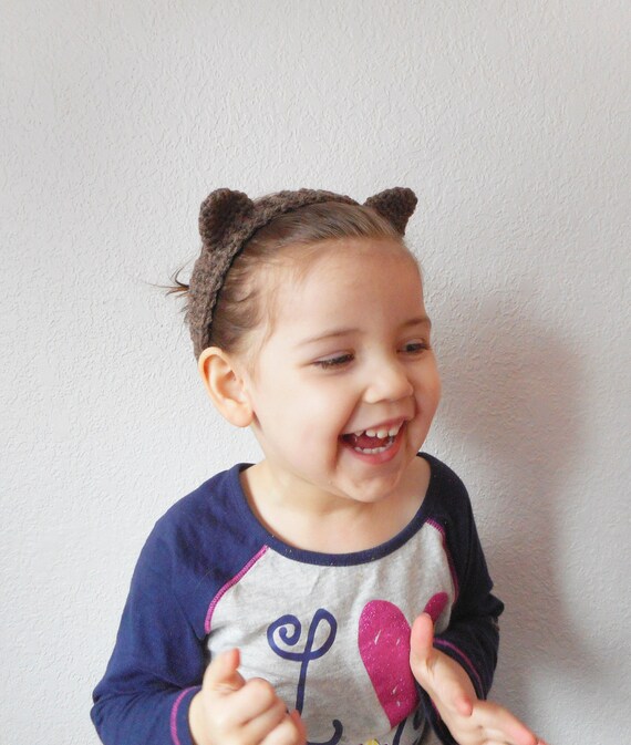 Little Brown Cat Ears Crochet Headband